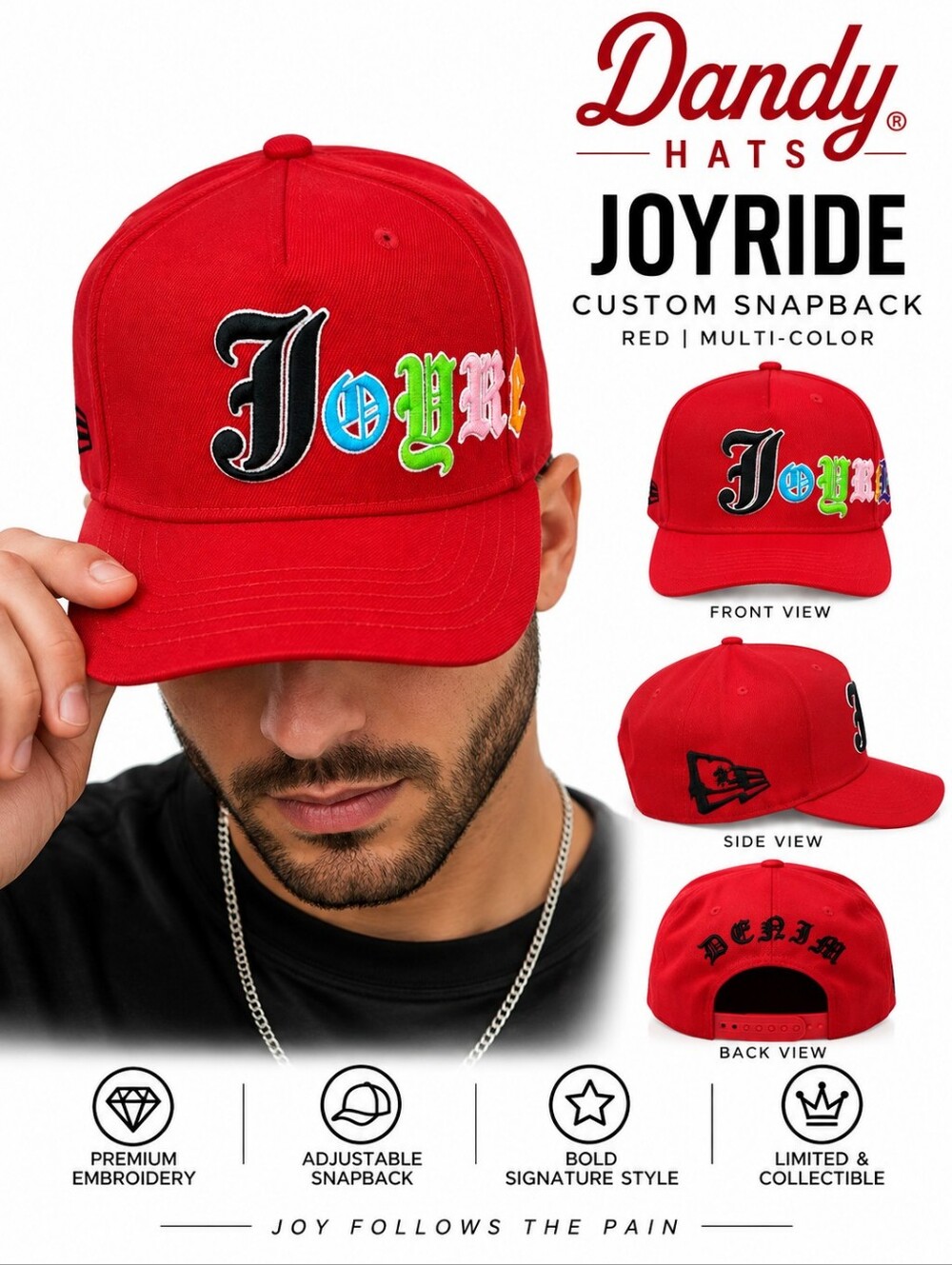 Dandy Hats Joyride New Era Custom Snapback Red Multi-Color Brand New